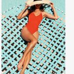 Trina Turk NEW Monaco One Piece Swimsuit Twist Back Flame Red/Orange $154 10 Photo 2
