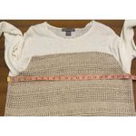 Kate & Mallory Beachy Coastal Grandma Beige White Open‎ Knit Crochet Lightweight Sweater 1X Photo 6