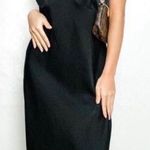 BCBGMAXAZRIA  BLACK SATIN HALTER GOWN Photo 0