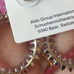 ALDO  Light purple crystal circle drop earrings silver tone Photo 1