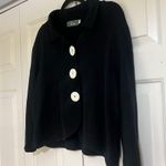 Willow Black Cardigan Cotton White Big Buttons Collared Cotton XL Lagenlook Photo 0