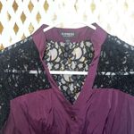 EXPRESS Maroon Burgundy Black Lace goth Top Career Work Blouse size XS Photo 4