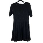 L.K. Bennett Black Lace Short Sleeve Knee Length Sheath Dress‎ Size 10 Designer Photo 1