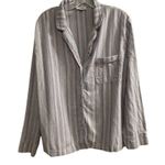 Haven Well Within Women's Striped Pajama Set XL Blue White Organic Cotton Photo 1