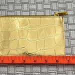 Estée Lauder Estee Lauder Gold Croc Embossed Faux Leather Zipper Pouch Cosmetic Bag Photo 8