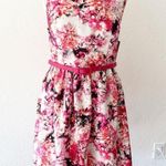 Eliza J Pink Tulip Floral Belted Print Faille Fit & Flare Dress NWT | 8 Photo 0