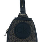 Calvin Klein Mia Backpack Brown Black Logo Women Backpacks Casual Double Zip Photo 0