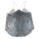 IRO  - Ernet Sequin Crepe Sleeveless Cami Tank Top in Silver Photo 3