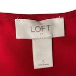 Loft  red sleeveless tank top blouse women's size medium rounded neck lace front Photo 7
