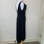 French Curve Black Draped Neck Back V Neck Sz Large Size M Photo 3