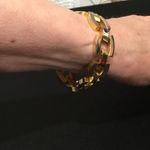 Gold tone Chunky Chain Bracelet with Colored Rhinestones Photo 2