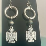 Native American Inspired Thunderbird Silver Silver Tone Drop Earrings Photo 5