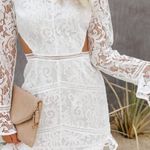 Blue Blush White Lace Dress Photo 0