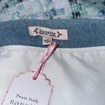 Nanette Lepore NWT Nanette  Women's Tweed Skirt Pearl Button Embellished Blue Photo 6