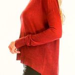 Nordstrom Spool Lightweight Zipper Back Sweater Rust Terracotta High-Low Asymmetric Knit S Photo 2