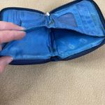 Vintage Lug Zip Around Wallet Blue Quilted Pocket Card Holder Organizer GUC*FLAW Photo 8