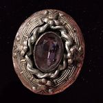 Antique Victorian Oval Amethyst Brooch Silver Photo 3