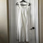 Reformation  Villa Midi Dress White Medium Smocked Stretch Organic Cotton Photo 1