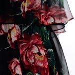 Vintage 1970s Black Floral Sheered 2 Piece Tiered Ruffled Dress Size S/M Photo 11