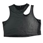 SheIn Plus Size Black Pleather Faux Leather Cutout High Neck Crop Top 2X 2XL Photo 0