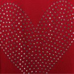 Vila Milano NEW  Cherry Red Crystal Heart Embossed Cozy Long Sleeve Size S Photo 3