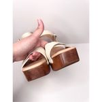 Sam Edelman Sam Edelman Sandals Size 9.5 Ivory Josefine Wooden Clogs Platform Heel Photo 7