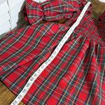 Blue Rain Francesca's  Abigail Red Plaid Smocked Nap Mini Dress Christmas plaid Photo 7