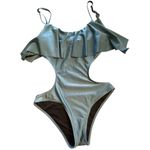 Stylish Blue Ruffle Swimsuit Size M Photo 2