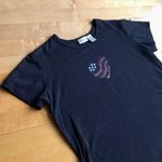 White Stag Crystal, Bling, Rhinestone Heart Tee, Black, Red, White, Blue, Size L Photo 1