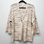 PureJill Marled Chunky Knit Cardigan Womens Large Casual Workwear Cozy Warm Soft Pink Photo 0