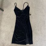 re:named  Black Velvet Wrap Spaghetti Strap Mini Dress Size S Photo 1