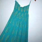 Denim & Supply Ralph Lauren XS Gold Imprint Maxi Dress in Teal Turquoise Green Photo 1