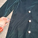 ZARA  Emerald Green Velvet Pearl Button Blazer Photo 2