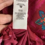 Free People Size Large Wildflower Honey Top Red Berry Stretch Nylon Floral Photo 9