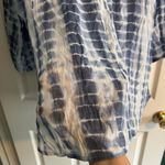 Fred David Blue Tie-Dye Gauzy Women's Top Blouse 2X Plus Size  3/4 Sleeves Photo 6