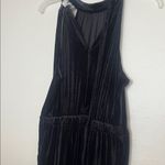 A New Day New Elegant Black High neck Halter Velvet Straight leg Jumpsuit Large Photo 4