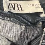 ZARA Dark Denim Strapless Raw Hem Back Slit Bodycon Tube Midi Dress Size XS Photo 15