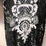 Vintage SWEELO sequins pearl silk maxi dress formal pageant‎ SIZE MEDIUM Black Photo 4