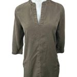 Aritzia Community Lyco Brown V Neck 3/4 Sleeve Denim Jean Tunic Top Size XS Photo 1