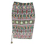 Farm Rio Anthro Women’s Yawanawa Aztec Print Amulet Linen Wrap Midi Skirt Sz S Photo 6