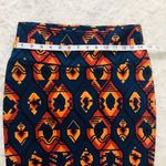 LuLaRoe  Cassie Pencil Skirt Blue & Orange Geometric Aztec Pattern Size Small Photo 3
