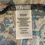 Talbots  Teal Paisley Stretch Shirred Blouson‎ Midi Dress Size L Large Classic Photo 9