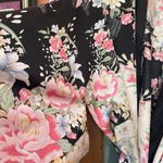 Avenue Women’s Vintage Kimono Style Floral Belted Plus Robe Black Size 1X Photo 7