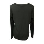 Women's Black Long Sleeve Knitted Pullover Sweater Gold Shoulder Button Size LP Photo 5