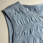 Madewell  Women's Smocked Boatneck Cotton Linen Blend Tank Top L Large Blue New Photo 3