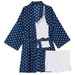 Victoria's Secret Navy + White
Lightweight Cotton Three-Piece Robe Set Photo 3