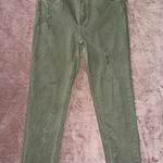 RISEN Jeans Womens Sage Green Distressed Ankle Raw Hem Size 30 Photo 0