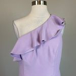 Aidan Mattox One Shoulder Mini Sheath Cocktail Dress Purple Size 10 Ruffled Photo 6
