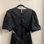 Especia x Sisterly Style Black Puff Sleeve Cutout Midi Dress Size Large Photo 7