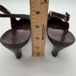 Salvatore Ferragamo  Acribia Slingback Kitten Heels Chocolate Brown Gold 7.5 Photo 4